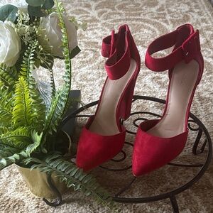 Forever 21 Red Ankle Strap Heels